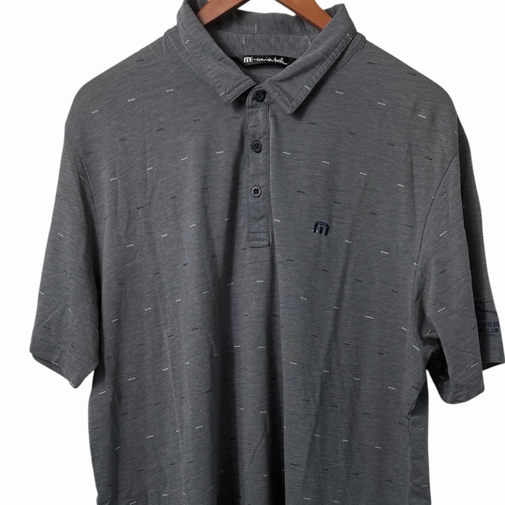 TravisMathew Polo Shirt Men XL Gray Golf Casual Performance Logo San Luis Obispo